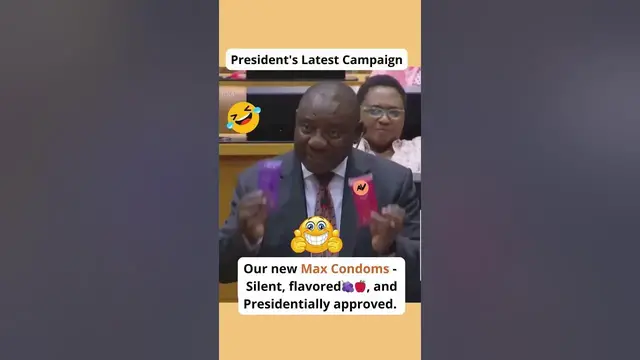 Video thumbnail for Ramaphosa Showcases Innovative Max Condoms: Silent and Flavorful!