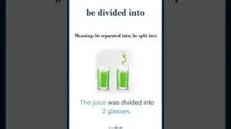 Video thumbnail for "Be divided into" meaning | "be divided into" in a sentence | Common English Idioms #shorts
