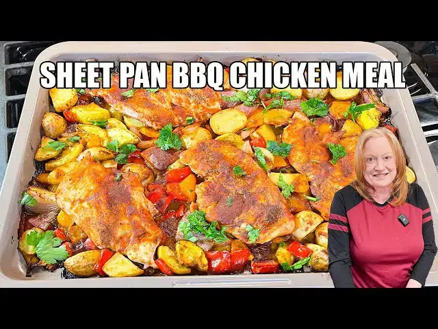 'Video thumbnail for SHEET PAN BARBECUE CHICKEN EASY WEEKNIGHT MEAL'
