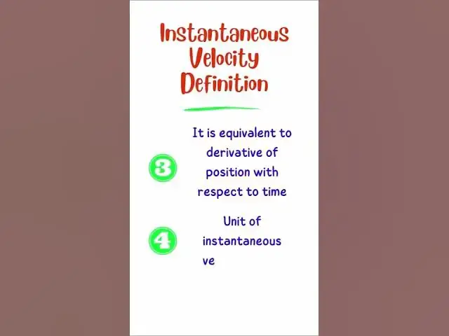 'Video thumbnail for Instantaneous Velocity Definition and Formula #shorts'
