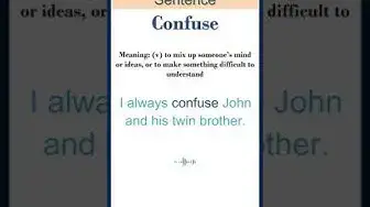 Video thumbnail for Confuse meaning | Confuse in a Sentence | Most common words in English #shorts