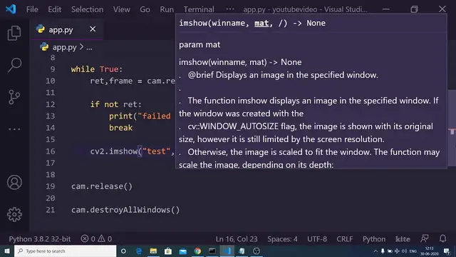 Video thumbnail for Python OpenCV Tutorial To Capture Images From Webcam Full Project For Beginners