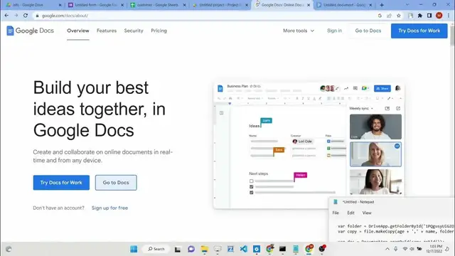 Video thumbnail for Google Apps Script Tutorial to Fill out Google Docs Template With Dynamic Data Using Google Forms