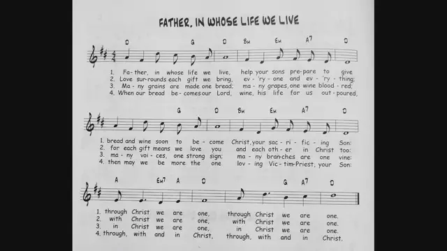 Video thumbnail for Father In Whose Life We Live - Catholic Mass Song Sheet Music