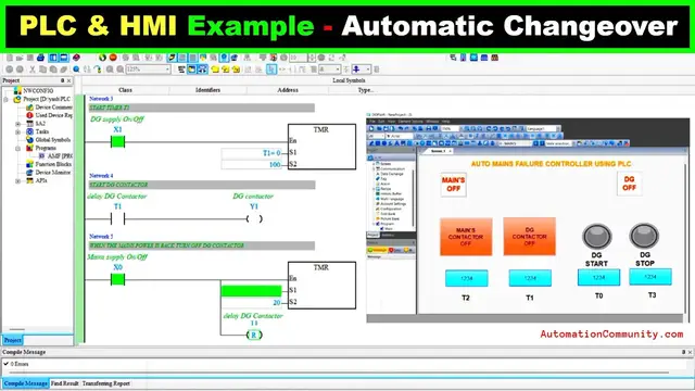 Video thumbnail for PLC & HMI Example - Automatic Changeover between Mains and Generator Supply