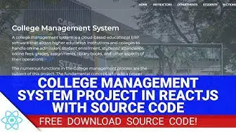 Video thumbnail for College Management System Project in React JS with Source Code (Free Download)