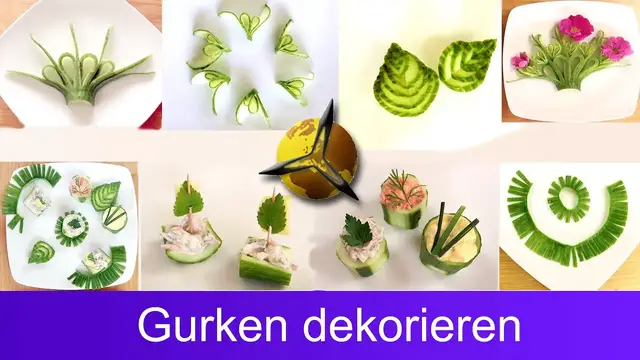 Video thumbnail for Gurken schön dekorieren / garnieren - 6 Deko Ideen