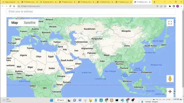 Video thumbnail for Javascript Google Maps API Example to Track & Add Markers of Location Using IP Address in Browser