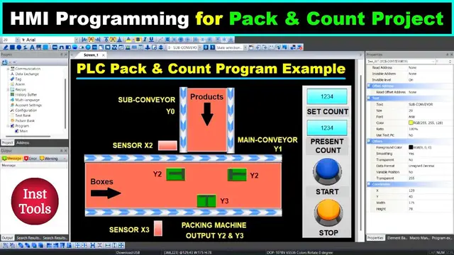 Video thumbnail for HMI Programming for Pack & Count Project Example - Design Tutorials