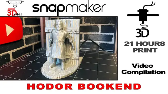 'Video thumbnail for Hodor Bookend - 3D Print Time Lapse. Snapmaker 2.0'