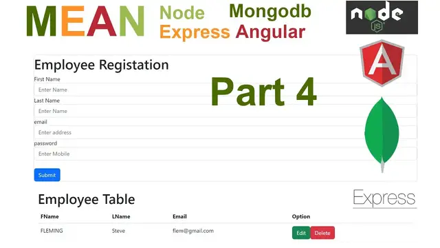 Video thumbnail for Nodejs Angular with Mongodb (MEAN) Crud App Part 4