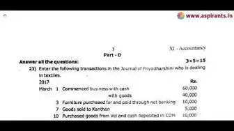 Video thumbnail for 11th Accountancy First Mid Term Question Paper 2018-19 | Madurai District | English Medium