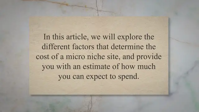 Video thumbnail for How Much Does It Cost to Buy a Micro Niche Site?