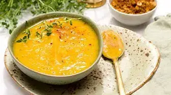 'Video thumbnail for Low calorie butternut squash soup with beans'