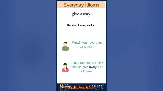 Video thumbnail for Give away meaning | give away sentences | Common English Idioms #shorts