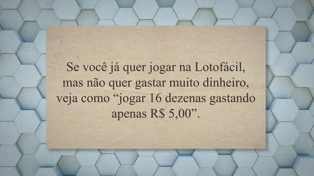 'Video thumbnail for Jogar 16 dezenas na Lotofácil gastando apenas R$ 5,00'