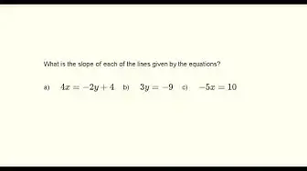 Video thumbnail for Find the Slope of a Line Given by its Equations