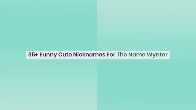 Video thumbnail for Nicknames For Wynter | 35+ Funny Cute Nicknames For The Name Wynter