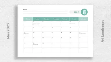 'Video thumbnail for May 2023 Calendar with Holidays Free Download'