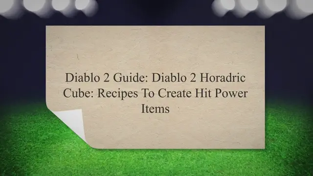 Video thumbnail for Diablo 2 Guide: Diablo 2 Horadric Cube: Recipes To Create Hit Power Items