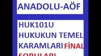 Video thumbnail for HUK101U Hukukun Temel Kavramları Final Soruları