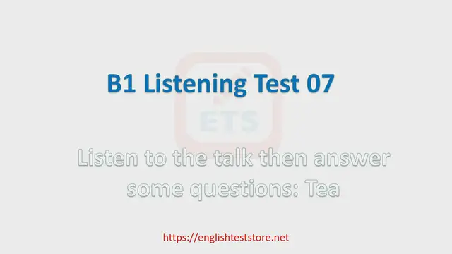 Video thumbnail for English B1 Listening Practice Test 07
