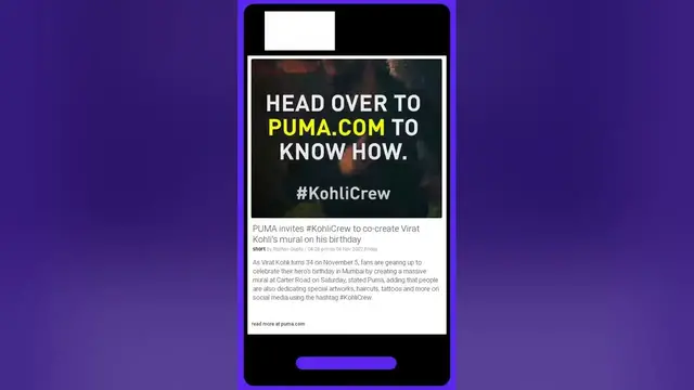Video thumbnail for Watch as PUMA and the #KohliCrew work together to create a mural for the birthday boy himself!