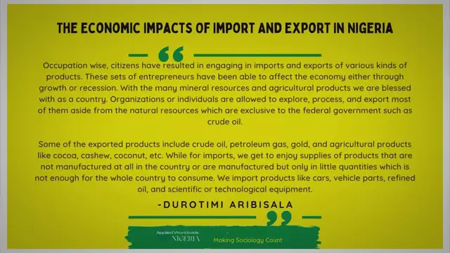 Video thumbnail for The Economic Impacts Of Import And Export In Nigeria