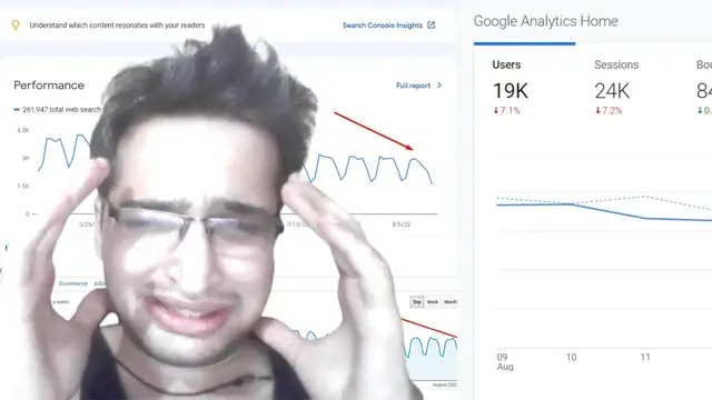 Video thumbnail for Google Core Update at 12th August 2022 Hit my Ezoic Ads Blog Traffic Down Very Sad Q/A LIVE Chat