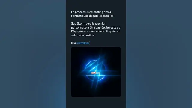 'Video thumbnail for Le processus de casting des 4 Fantastiques débute ce mois-ci !'