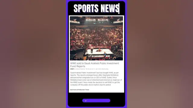 'Video thumbnail for Saudi Arabia's Public Investment Fund Acquires Majority Stake in WWE: Get the Inside Scoop! #sports'