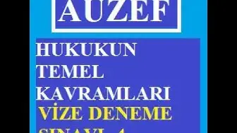 Video thumbnail for Hukukun Temel Kavramları Vize Denem Sınavı -4