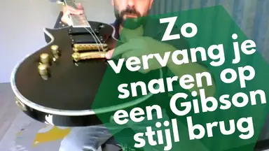 'Video thumbnail for Zo vervang je snaren op een Gibson style brug en met locking tuners'