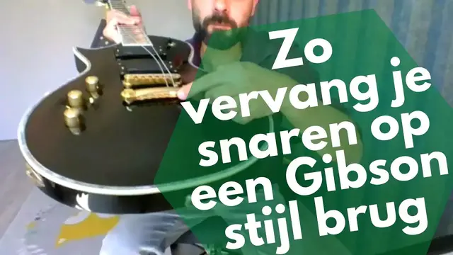 Video thumbnail for Zo vervang je snaren op een Gibson style brug en met locking tuners
