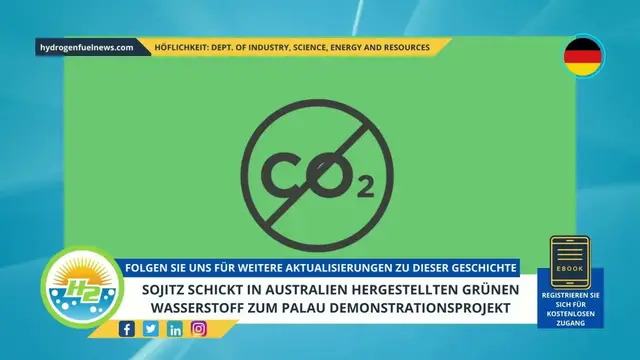 Video thumbnail for [German] Sojitz to send Australian-made green hydrogen to Palau demonstration project