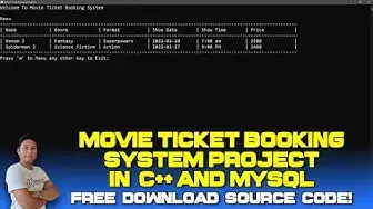 Video thumbnail for Movie Ticket Booking System Project in C++ and MySQL with Source Code (Free Download) 2022