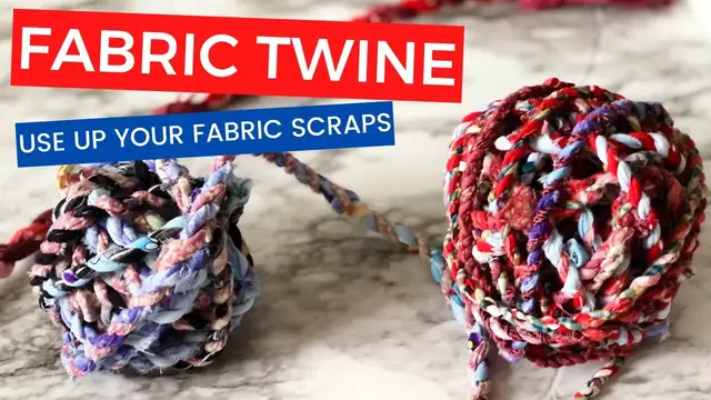 'Video thumbnail for Fabric Yarn DIY - Use your fabric scraps to make yarn! | Fabric Twine Tutorial'