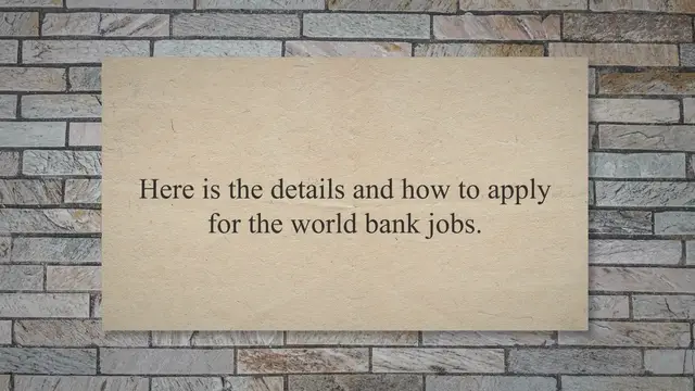 'Video thumbnail for World Bank Jobs'