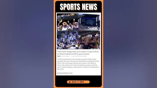 Video thumbnail for Latest Information | Shane Warne Fans Pay Tribute at MCG - See the Floppy Hats & Zinc Cream!