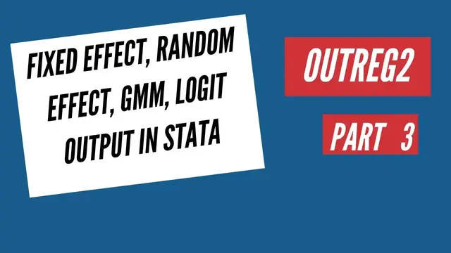 Video thumbnail for Report the results of OLS, Fixed, Random Effect, GMM and Logit model in Stata using Outreg2 command