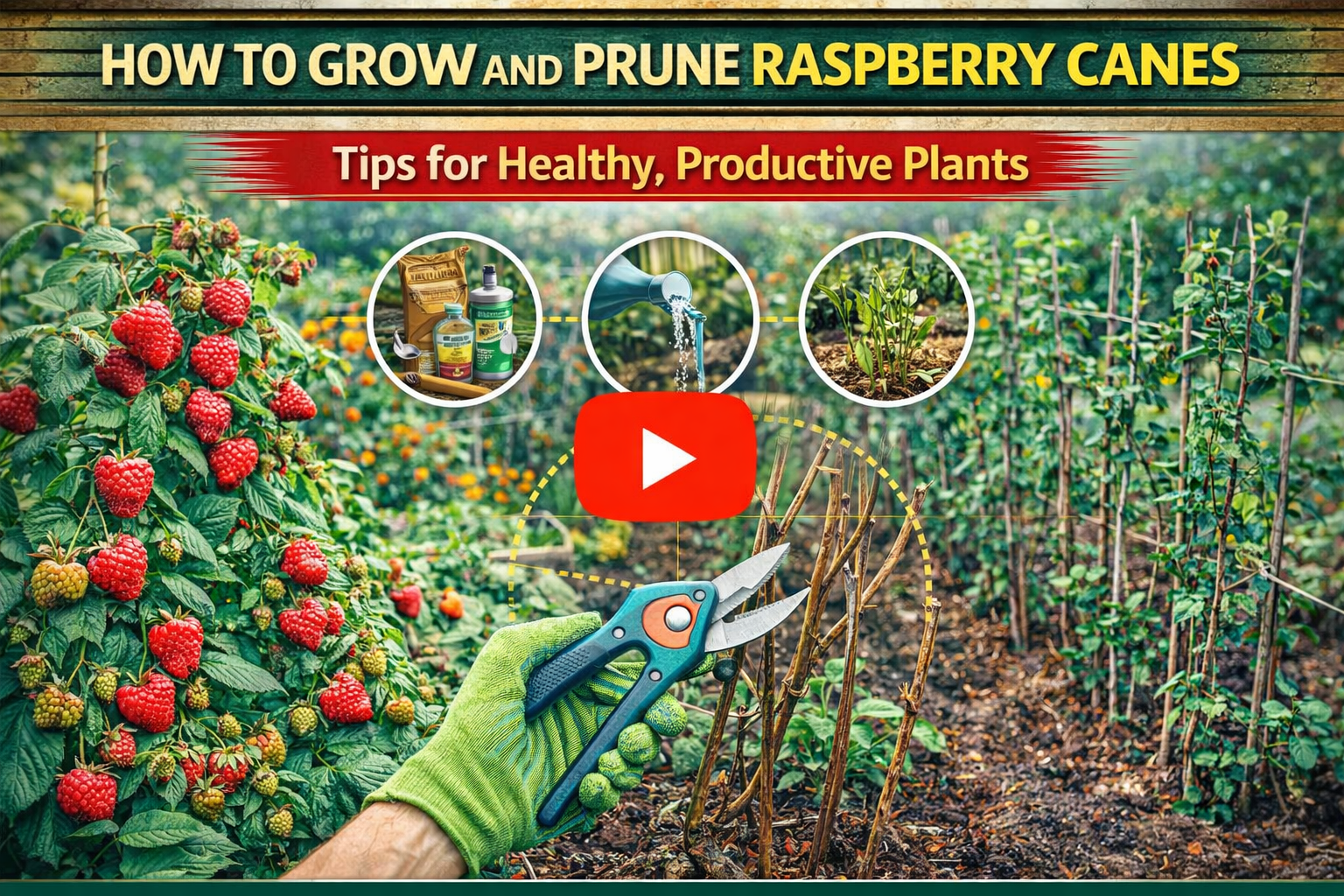 Video thumbnail for How to Grow and Prune Raspberry Canes | Tips for Healthy, Productive Plants