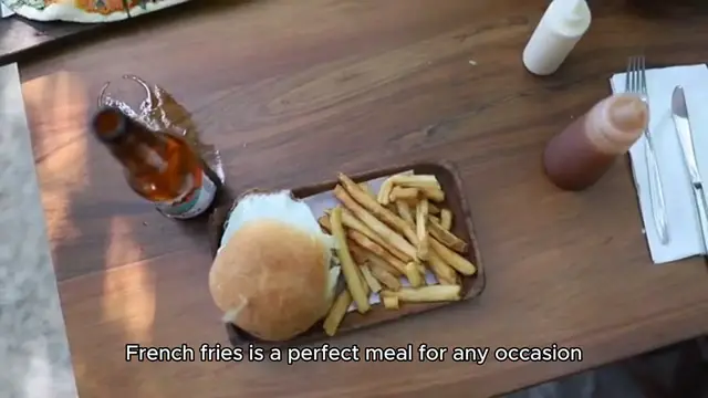 Video thumbnail for Cheeseburger with French Fries RecipeV