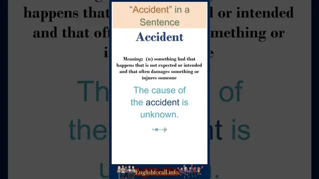 Video thumbnail for Accident meaning | Accident in a Sentence | Most common words in English #shorts