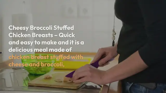Video thumbnail for Cheesy Broccoli Stuffed Chicken Breasts