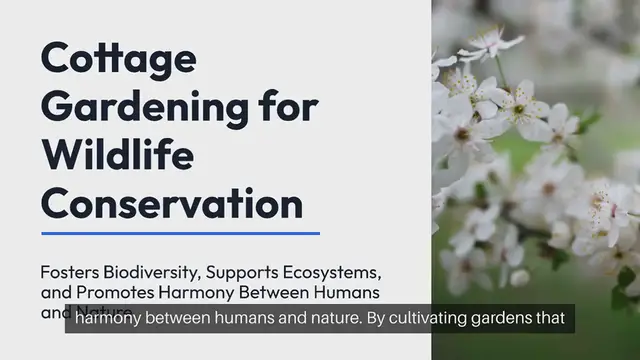 Video thumbnail for Cottage Gardening for Wildlife Conservation Creating Habitats