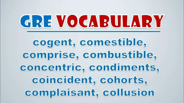 Video thumbnail for GRE Vocabulary: Cogent, Comestible, Comprise, Combustible, Concentric, Condiments, Coincident