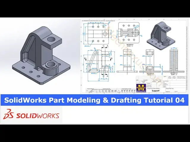 'Video thumbnail for SolidWorks Modeling & Drafting Tutorial 04 | | SolidWorks Tutorial | SolidWorks Part Modeling |'