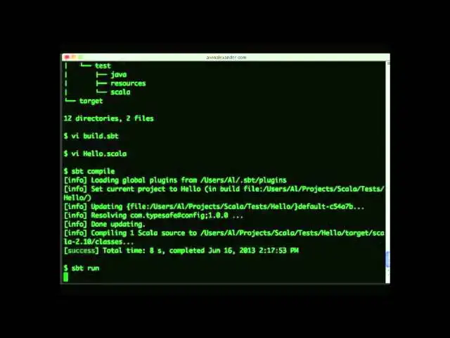 Video thumbnail for A Scala “Simple Build Tool” (SBT) video tutorial