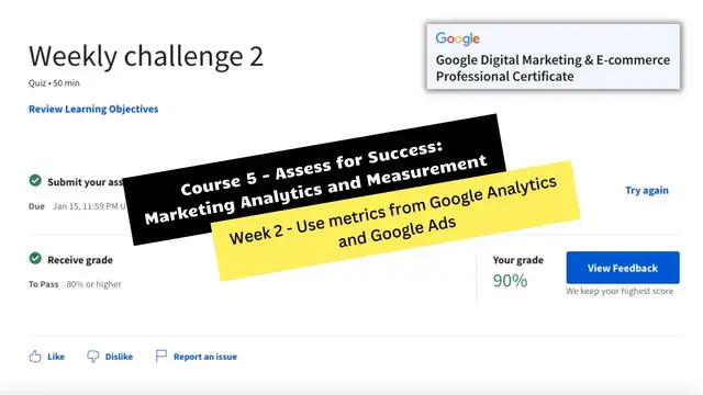 Video thumbnail for Assess for success marketing analytics and measurement weekly challenge 2 || theanswershome