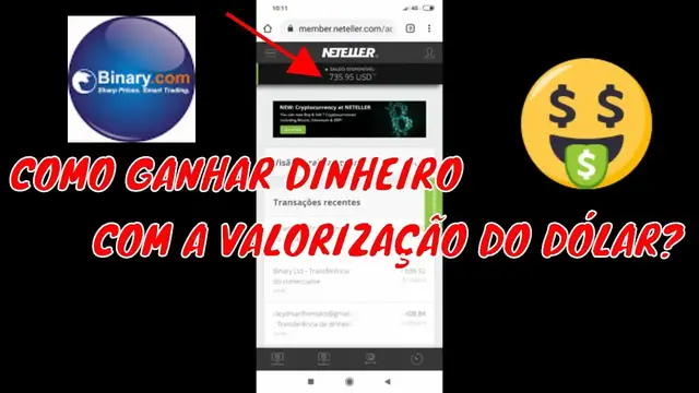 'Video thumbnail for 🔵🤑 COMO GANHAR DINHEIRO COM A VALORIZAÇÃO DO DÓLAR? / ROBÔ BINARY.COM /DERIV'
